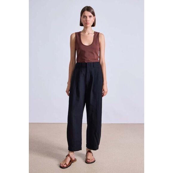 APIECE APART Bari Crop Trouser Pant - 4 - Black - Picture 1 of 4